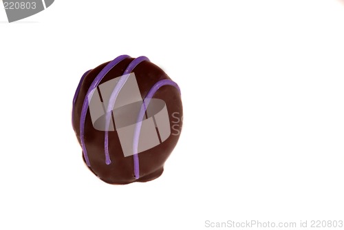 Image of A piece of dark chocolate isolated on white