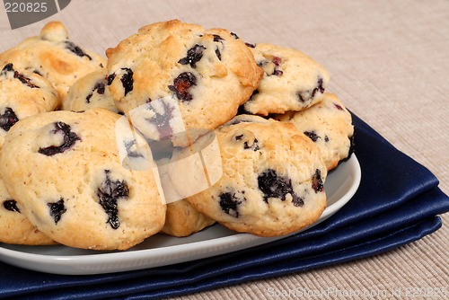 Image of Plate of blueberry, almond, lemon cookies