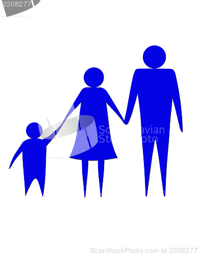 Image of Illustration of family of three persons