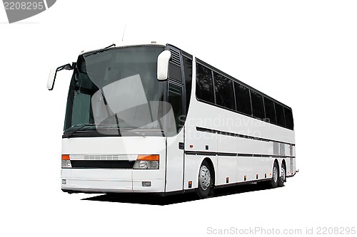 Image of White Coach Bus Isolated over White