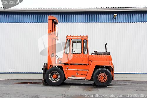 Image of Orange Forklift Truck