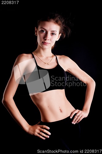 Image of portrait of a pretty sporty girl