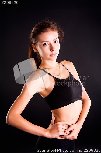 Image of portrait of a pretty sporty girl