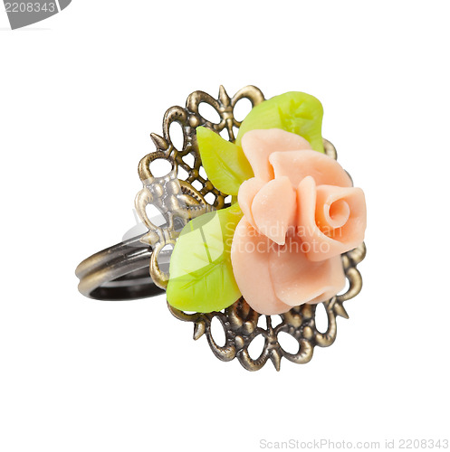 Image of Ring delicate rose. Material plastic