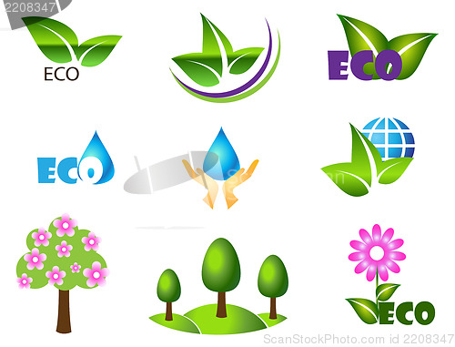 Image of Ecology icon set. Eco-icons. 