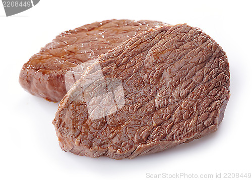 Image of beef steak on white background