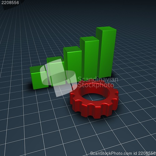 Image of business graph and cogwheel