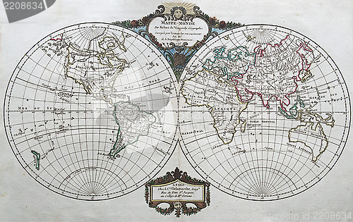 Image of original antique world map