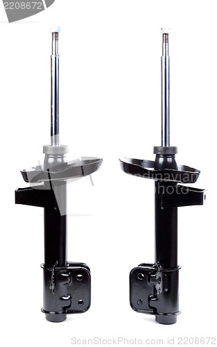 Image of Two black shock absorber