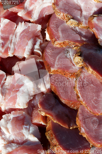 Image of Fresh meats packed in rows