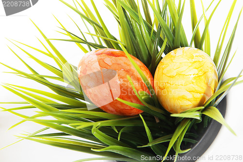 Image of Marbled Easter Eggs on green grass