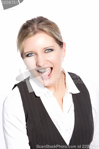 Image of Laughing young businesswoman