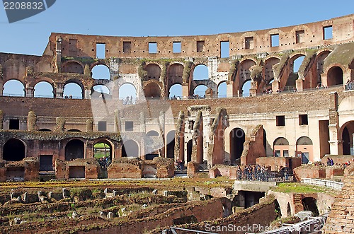Image of Tourists inside Colosseum