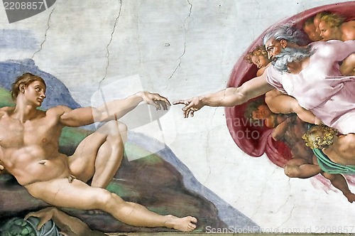 Image of The Creation of Adam in Sistine Chapel