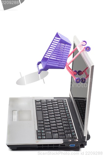 Image of Laptop with a shopping-cart