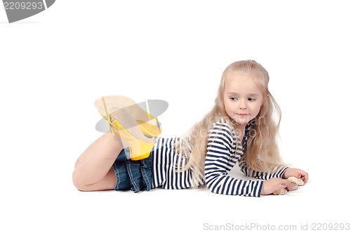 Image of Little cute girl in studio
