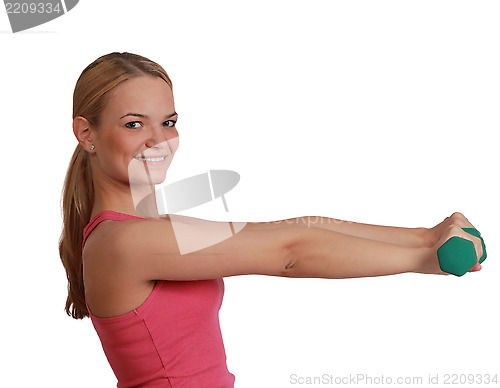 Image of Woman with Dumbbells