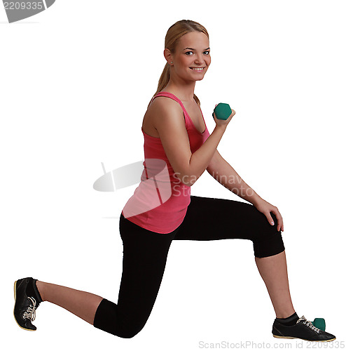 Image of Woman with Dumbbells