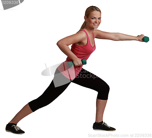 Image of Woman with Dumbbells