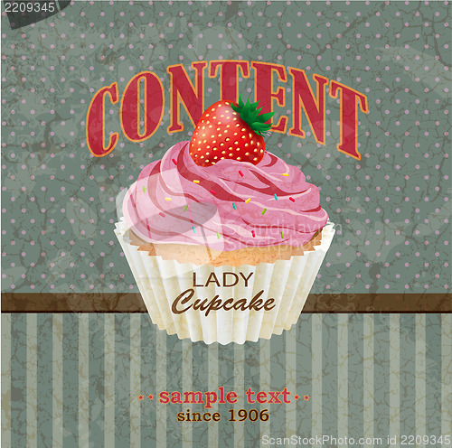 Image of Retro background with cupcake