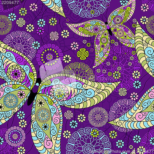 Image of Seamless spring violet pattern