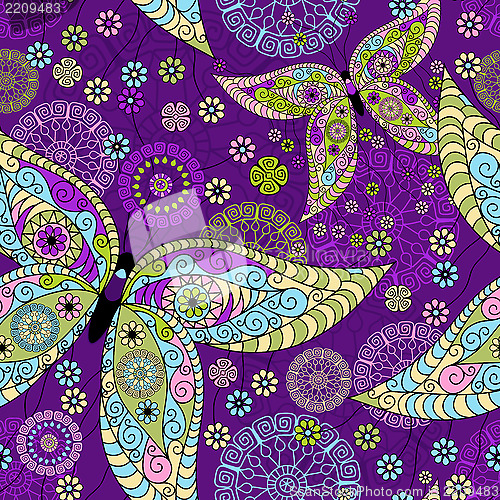 Image of Seamless spring violet pattern