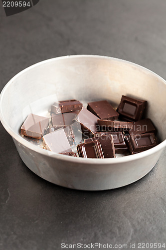 Image of Bowl of chocolate pieces