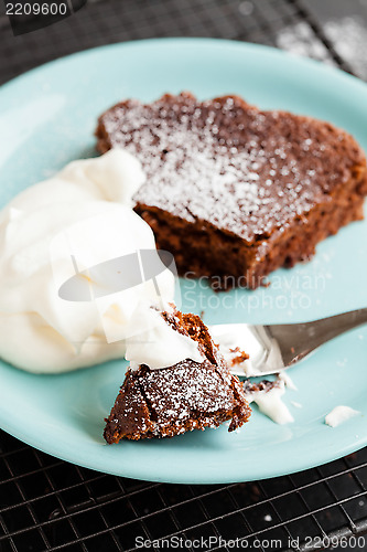 Image of Slice of chocolate cake