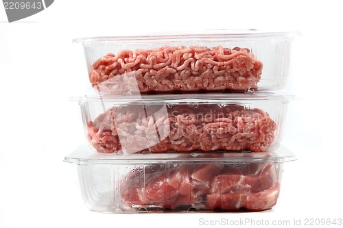 Image of raw steak and hamburger meat 