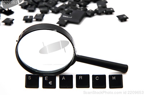 Image of search (keyboard keys) and magnify glass