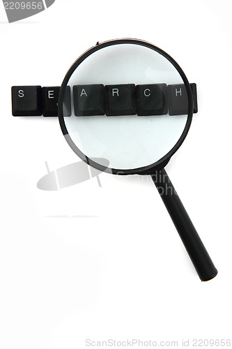 Image of search (keyboard keys) and magnify glass