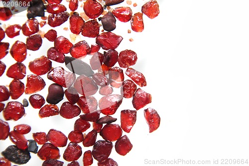 Image of natural pyrope garnet minerals (gems)