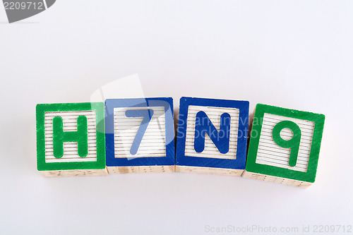 Image of H7N9 alphabet toy block