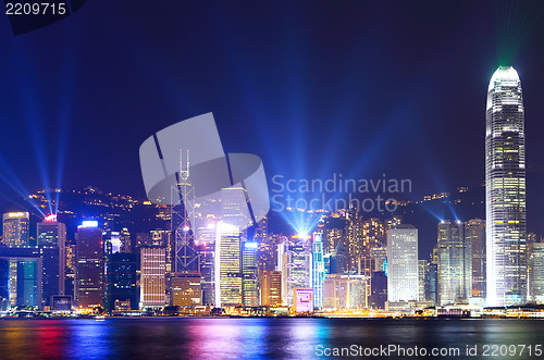 Image of Hong Kong city skyline view at night