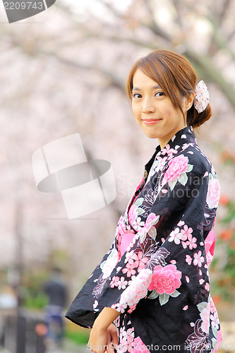 Image of young girl in japan kimino dress