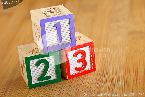 Image of 123 wooden alphabet block