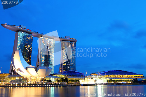 Image of Singapore skyline at night