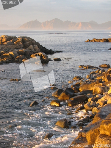 Image of Sunset at the coast of the Lofoten Islands