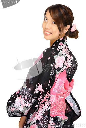 Image of Japanese woman with traditional cloth
