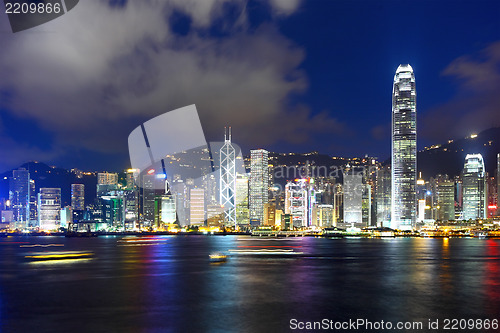 Image of Hong Kong night city skyline