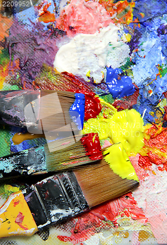 Image of Vivid strokes and paintbrushes 