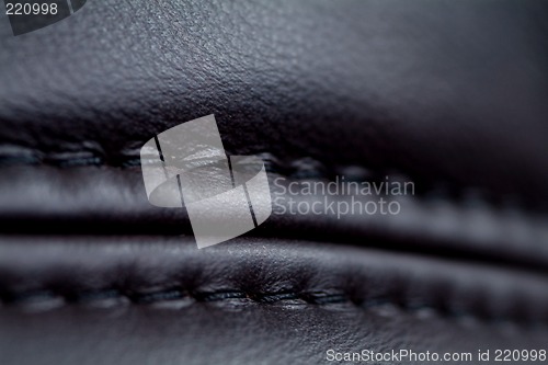 Image of Seam on black leather