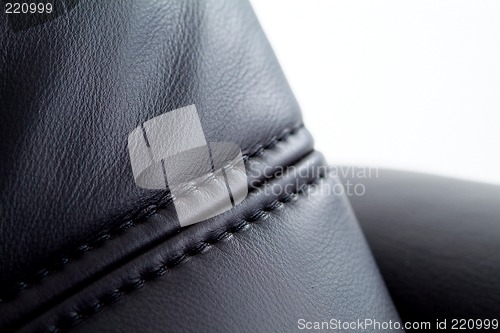 Image of Seam on black leather