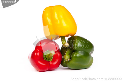 Image of Group of seet bell peppers isolated on white