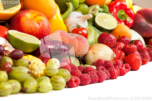 Image of Huge group of fresh vegetables and fruits