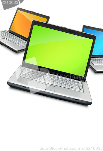Image of Open laptops