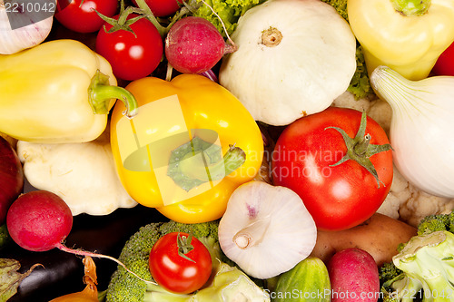 Image of Group of fresh vegetables isolated on white
