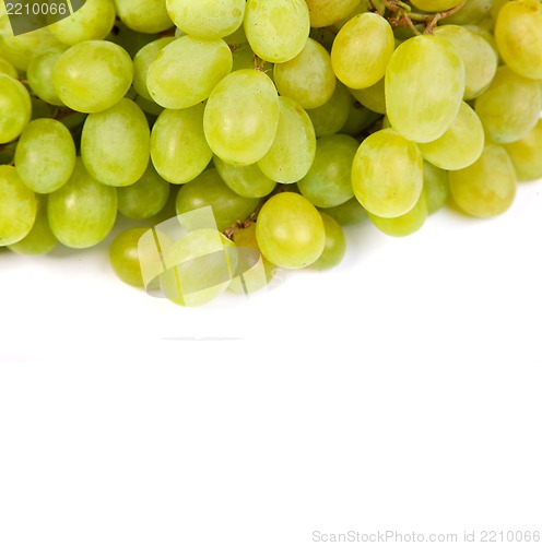 Image of Bunch of Green Grapes laying isolated