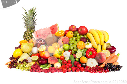 Image of Huge group of fresh vegetables and fruits