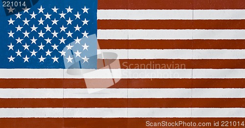 Image of american flag on wall